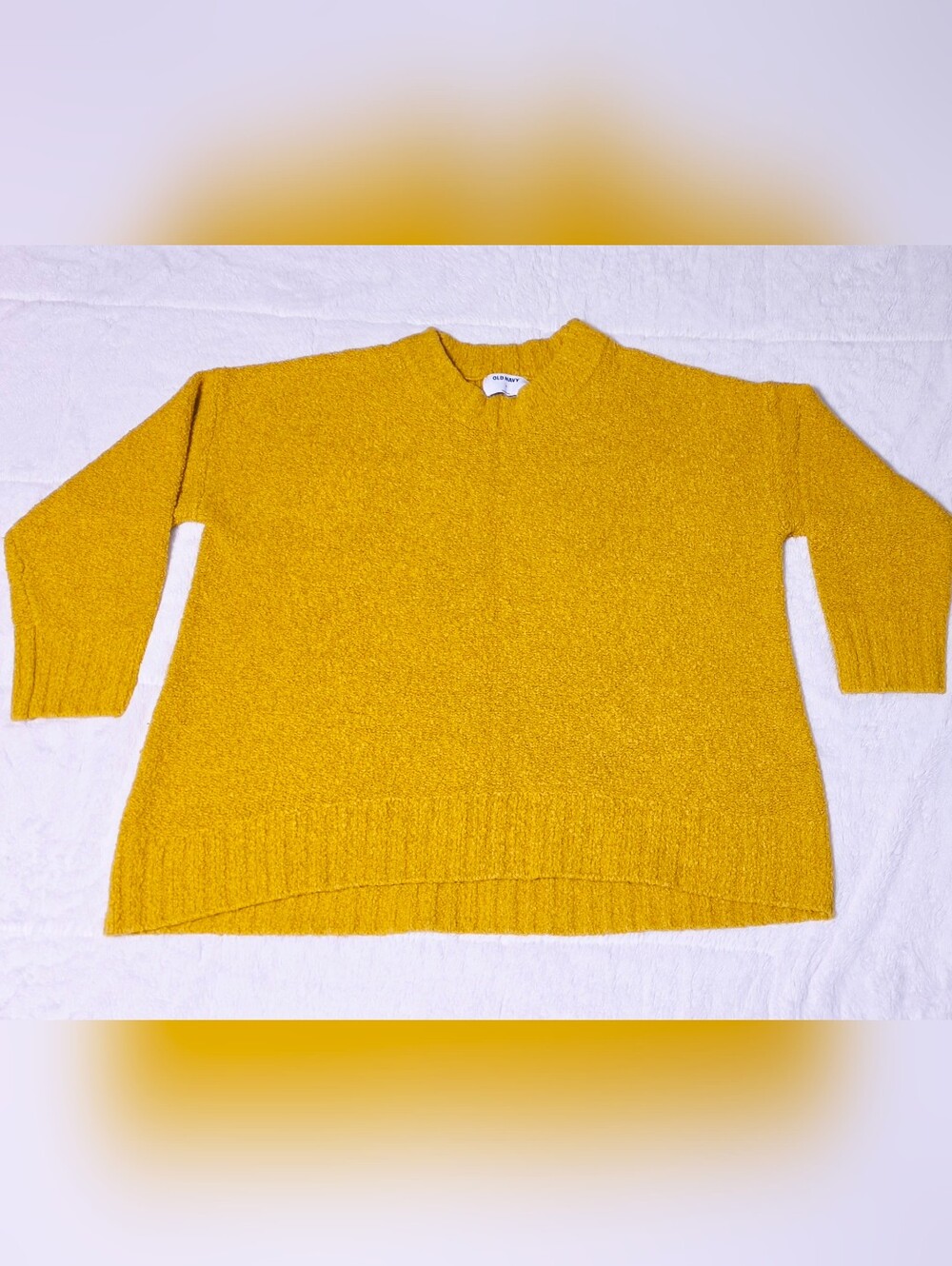 Old Navy Women's Mustard Yellow Scoop-Neck Knit Sweater (o1-52)